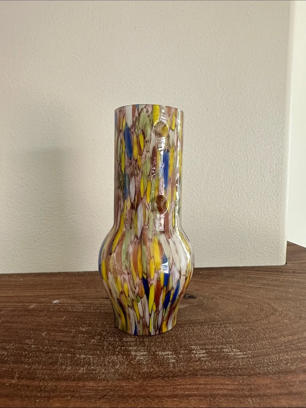 Hand-Blown End of Day Confetti Art Glass Lamp Chimney Replacement Shade
